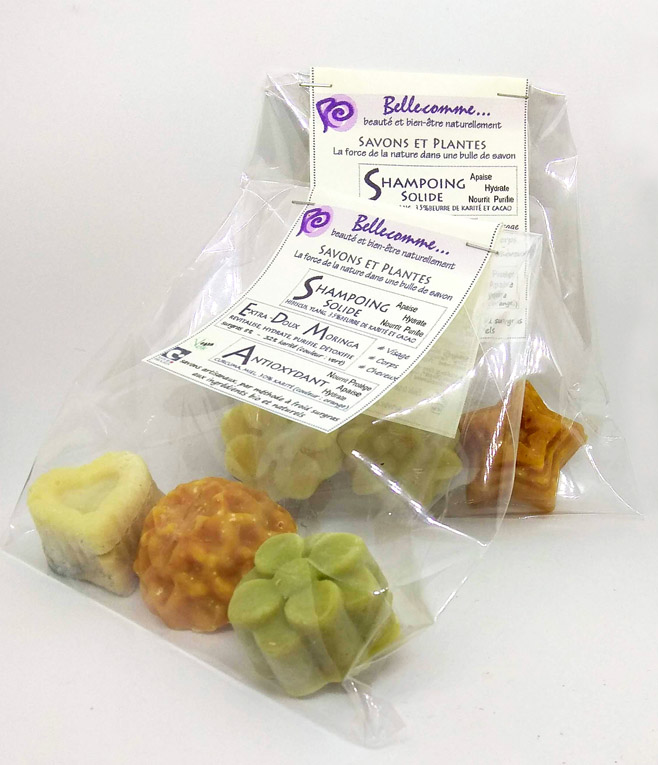 Coffret 2 savons bio et naturels et 1 shampoing solide